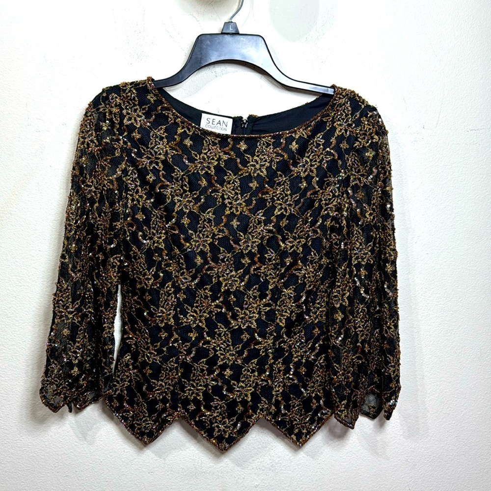(R4) Sean Collection Y2K Vintage Beaded Top, Size SP
